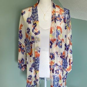 Michael Stars Sheer Floral Print Kimono